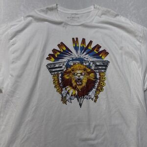 Van Halen Men's 3XL Live 1982 Concert Tour T-Shirt Reprint With Lion Graphic